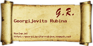 Georgijevits Rubina névjegykártya